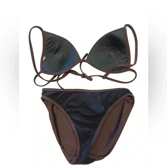 Seafolly Australia 2 Piece Brown Bikini  Size 10 - Picture 7 of 12